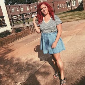 Forever 21 denim skater skirt